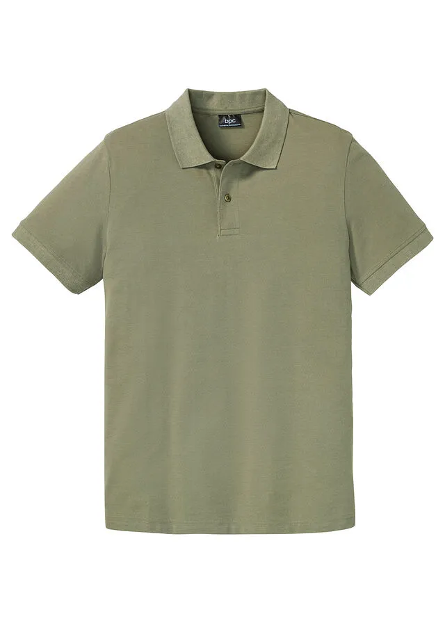 Polo de piqué de manga corta Verde oliva
