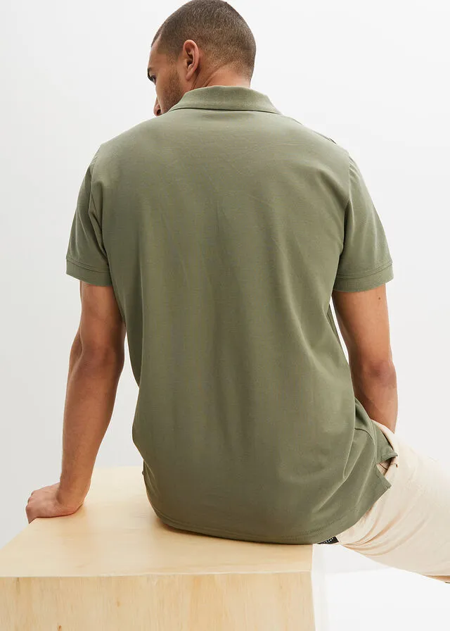 Polo de piqué de manga corta Verde oliva