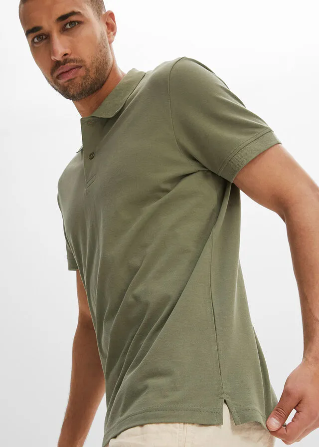 Polo de piqué de manga corta Verde oliva