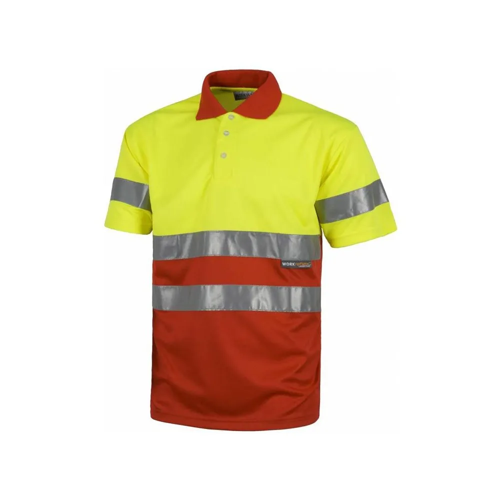 Polo manga corta combinado con bandas reflectantes