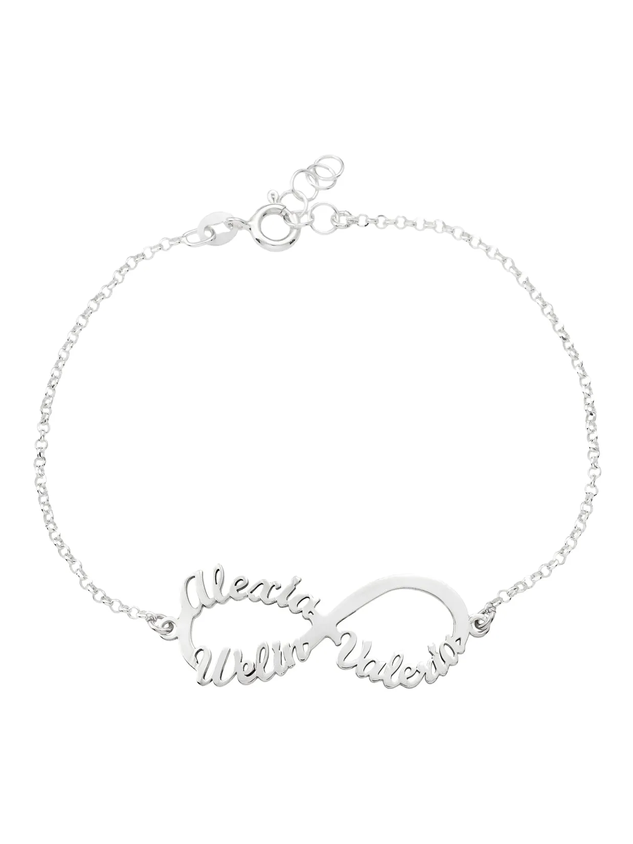Pulsera Infinito Plata Personalizada