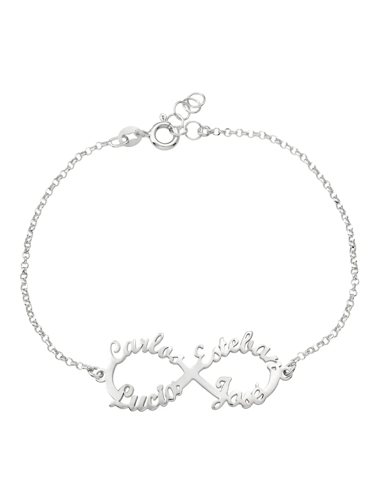Pulsera Infinito Plata Personalizada