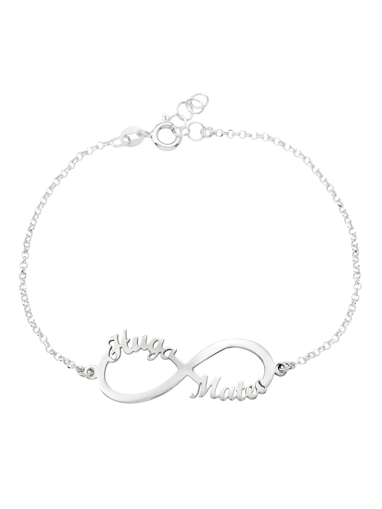 Pulsera Infinito Plata Personalizada