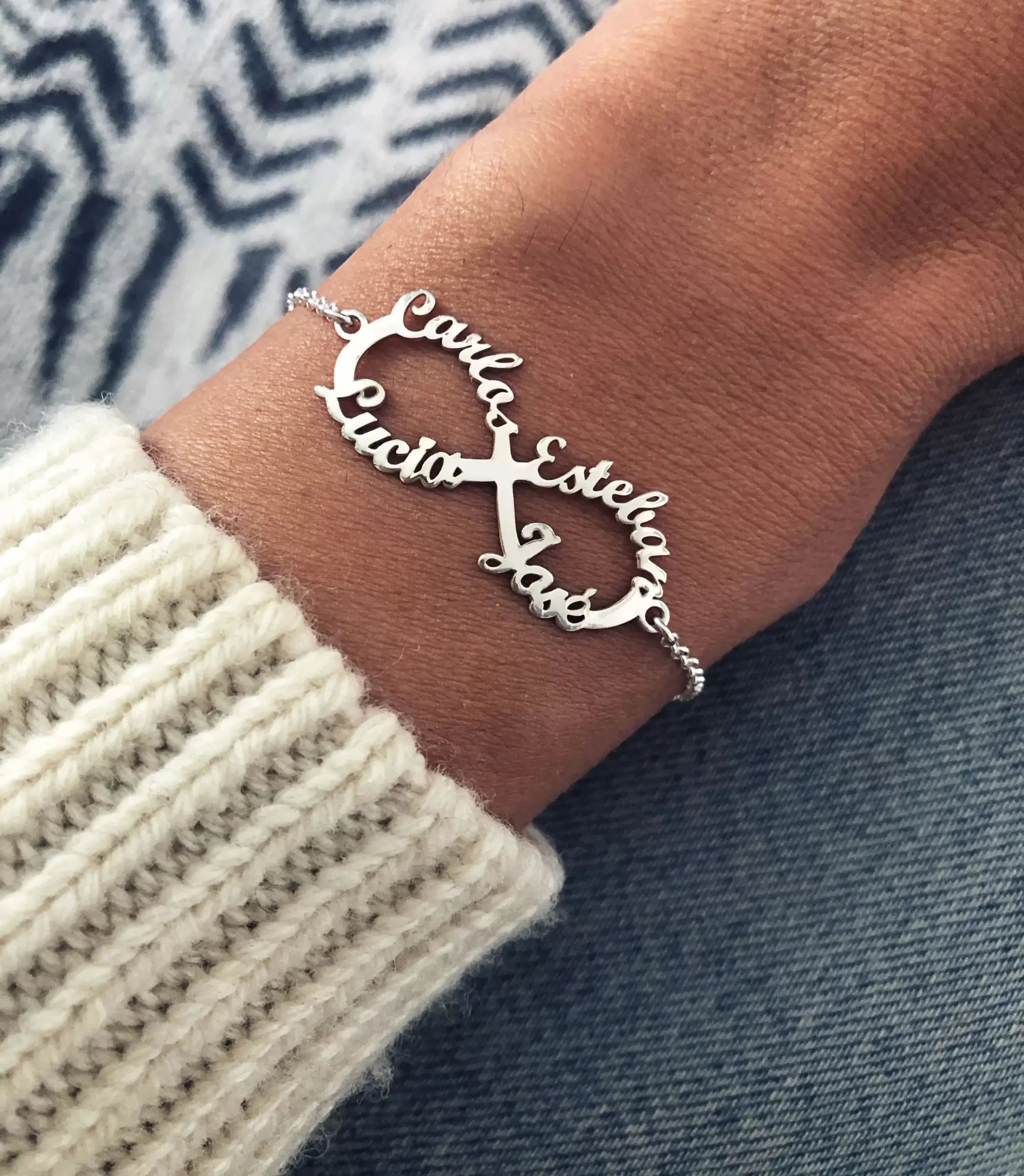 Pulsera Infinito Plata Personalizada