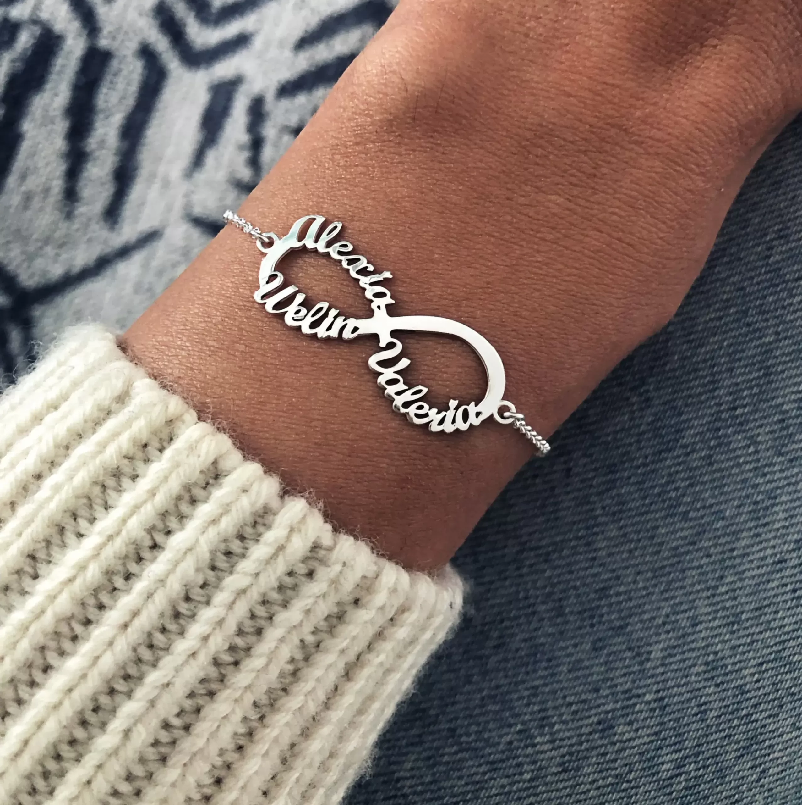 Pulsera Infinito Plata Personalizada