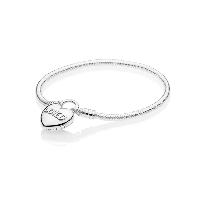 Pulsera Plata Cadena de Serpiente Candado Love 597806