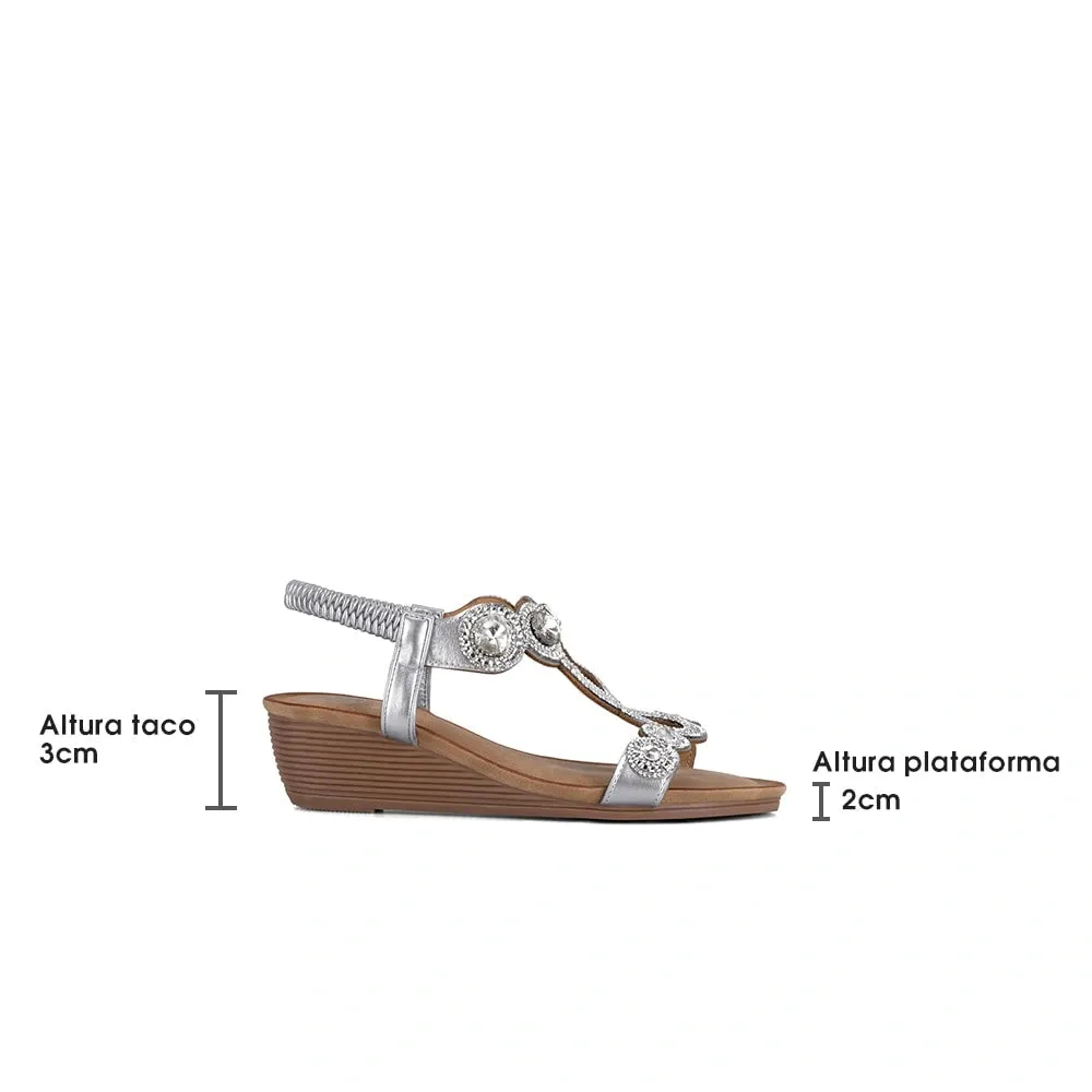 Sandalias Mujer Adelina Plateado Weide