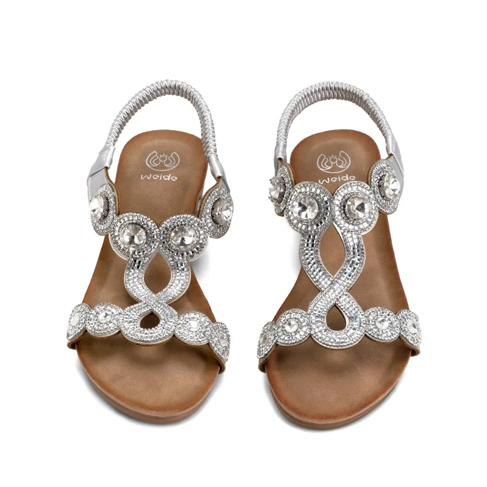 Sandalias Mujer Adelina Plateado Weide