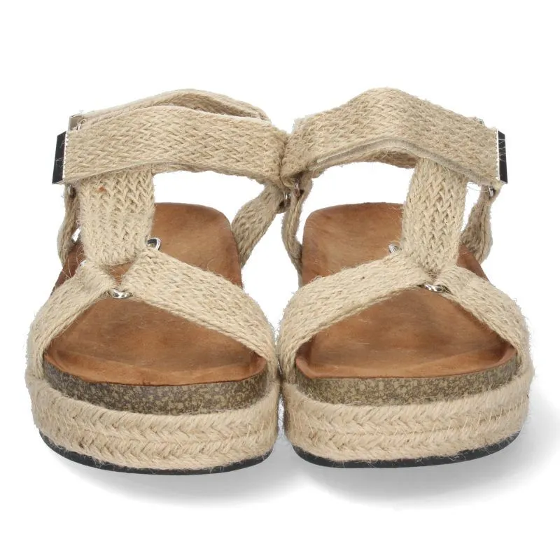 SANDALIAS PLANAS MUJER CIERRE VELCRO 1BP1607BEIGE