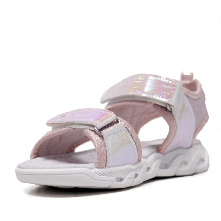 Sandalias QUETS! deportivas rosas con luces multicolor
