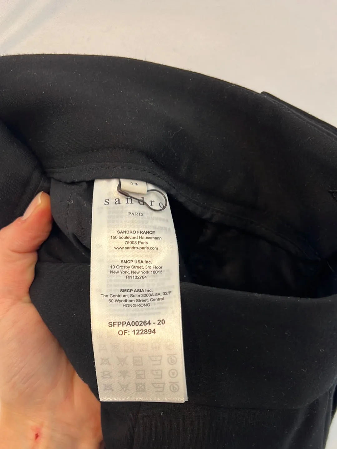 SANDRO. Pantalón negro ancho tachuelas T.34