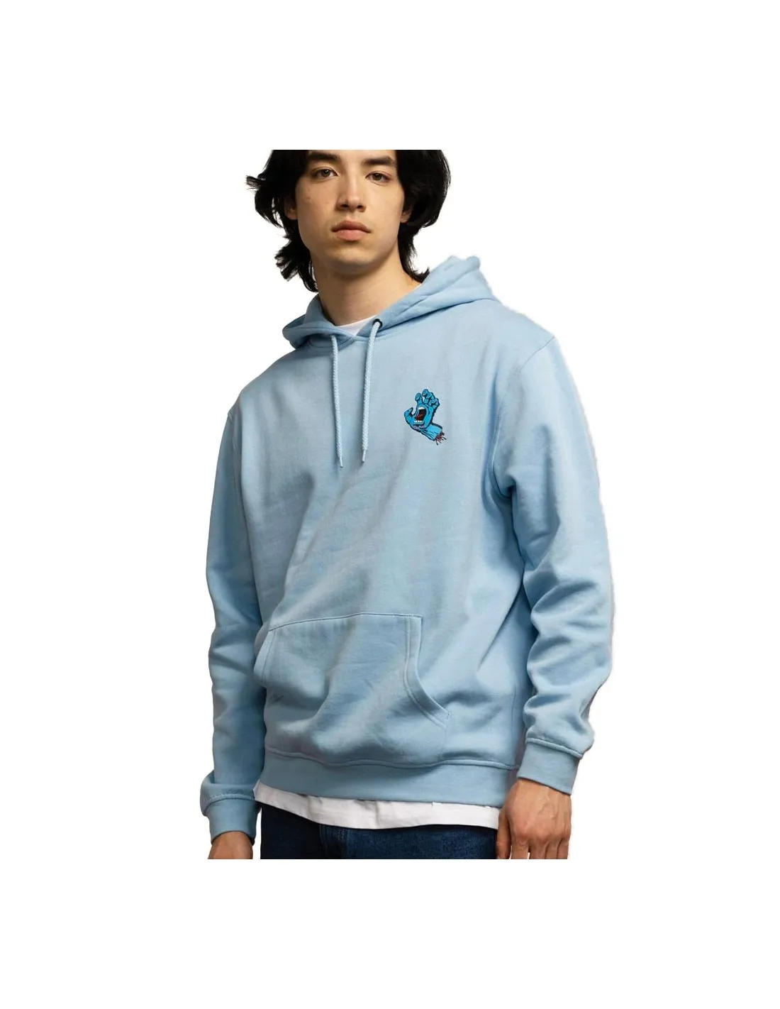SANTA CRUZ SCREAMING HAND CHEST HOOD SKY BLUE