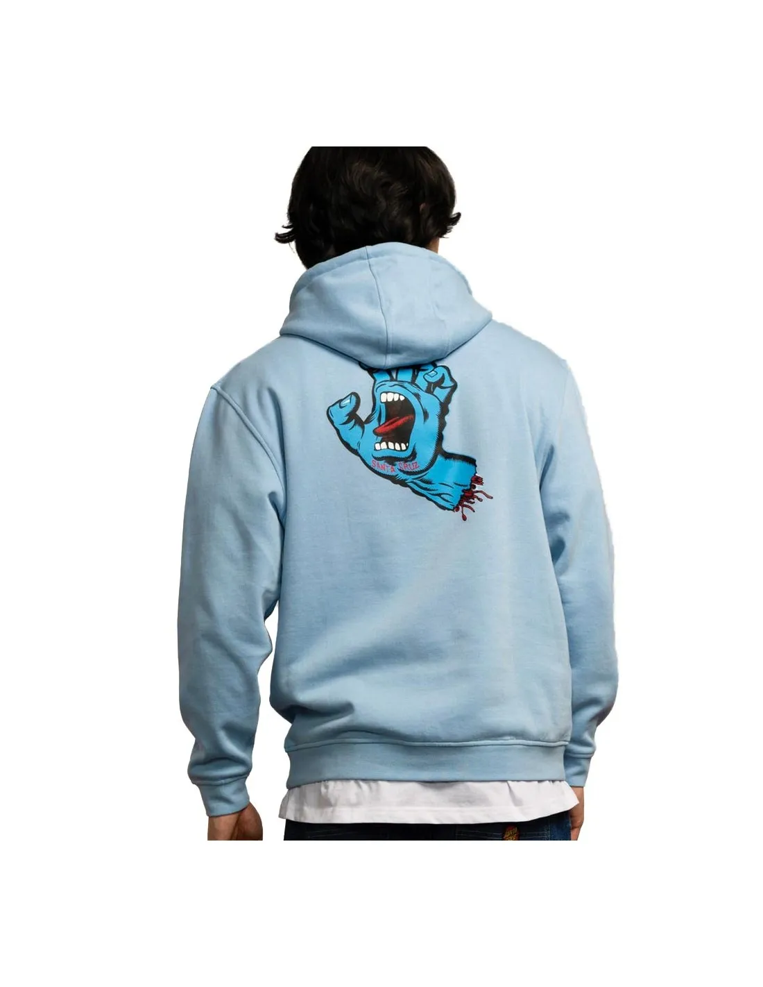 SANTA CRUZ SCREAMING HAND CHEST HOOD SKY BLUE