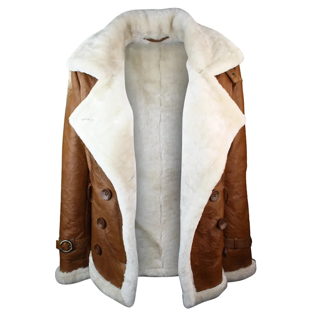 Señoras 100% cuero de oveja negra Toscana Chaqueta Abrigo Chaqueta militar Estilo Cinturón Negro