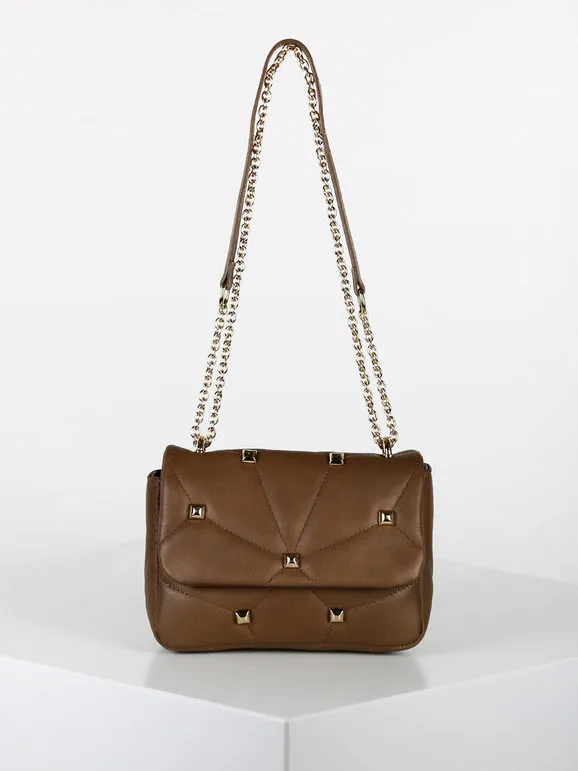 Solada Bolso bandolera de piel con tachuelas