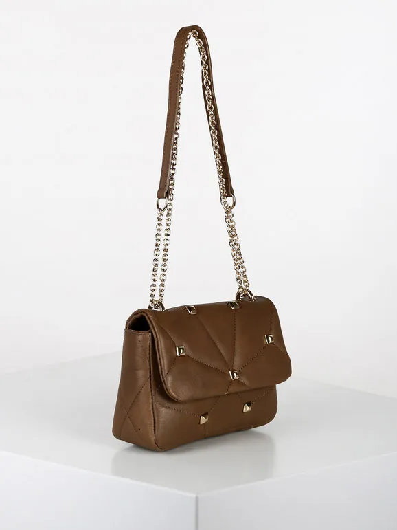 Solada Bolso bandolera de piel con tachuelas