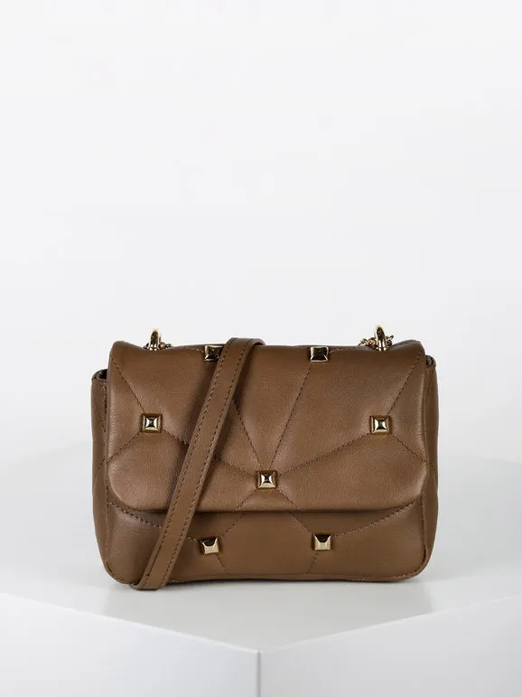 Solada Bolso bandolera de piel con tachuelas