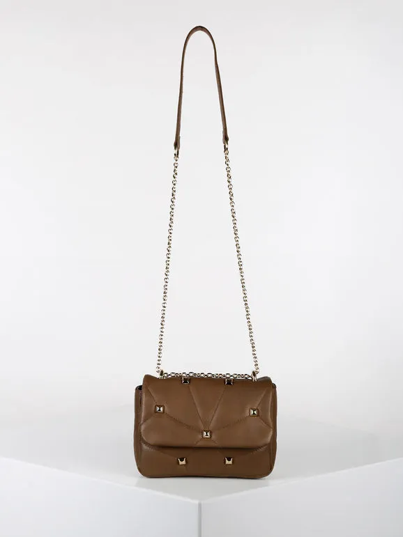 Solada Bolso bandolera de piel con tachuelas