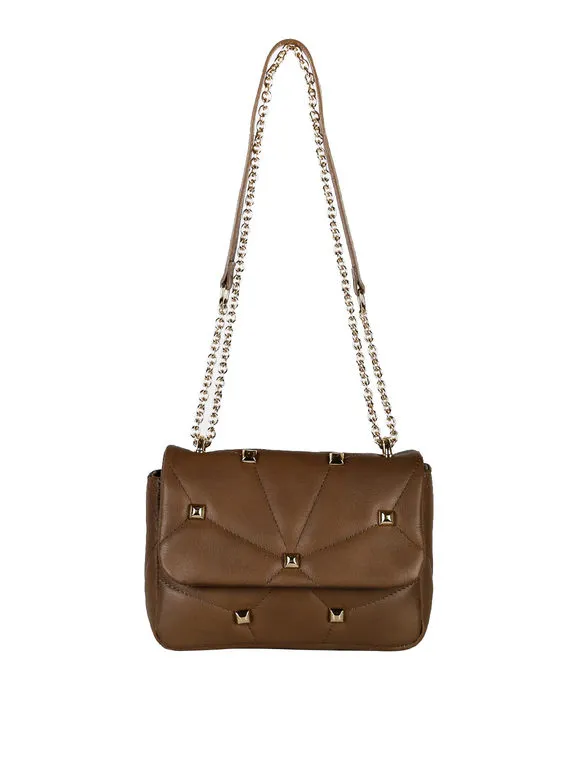 Solada Bolso bandolera de piel con tachuelas