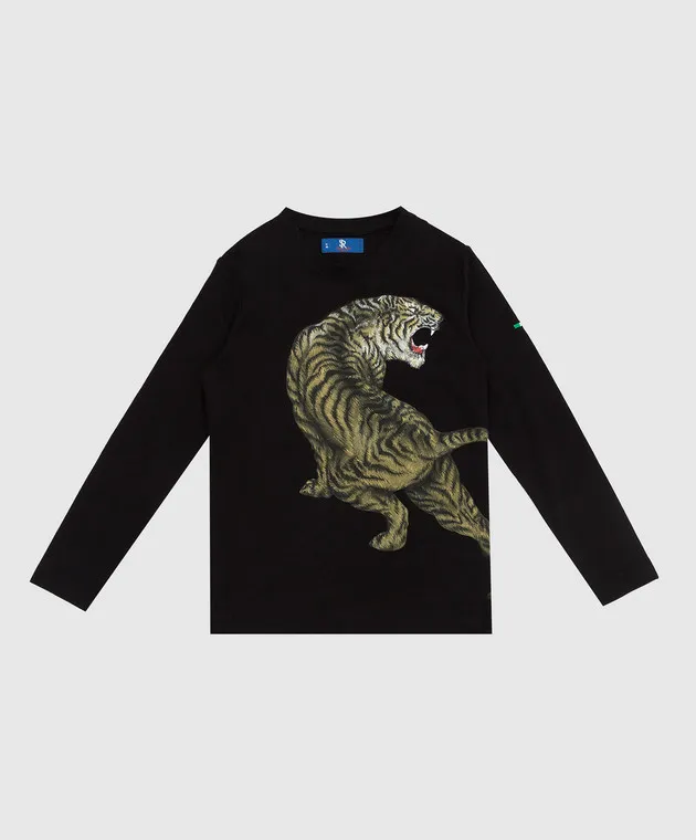 Stefano Ricci Children's black longsleeve with print