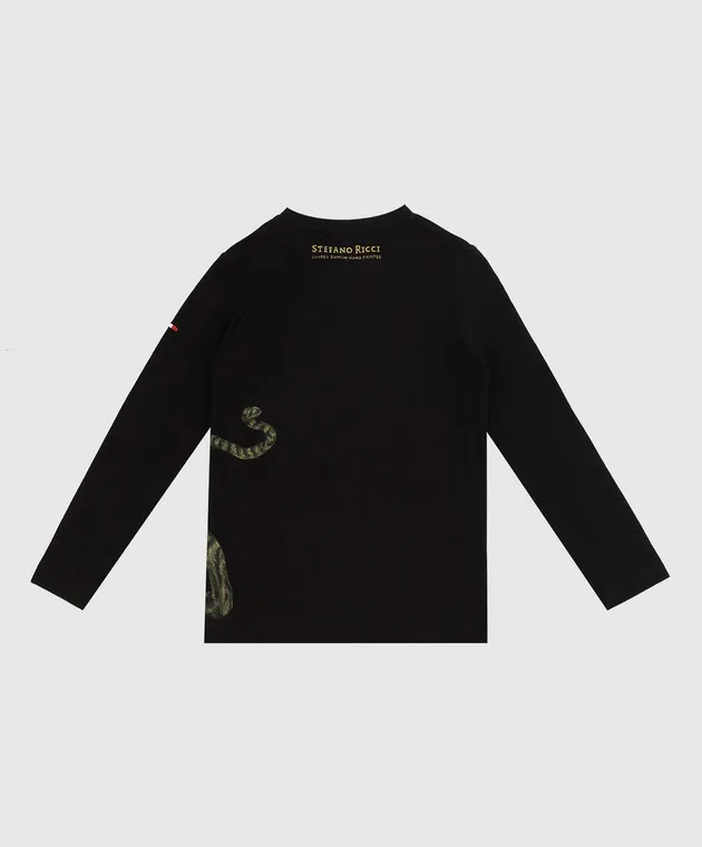 Stefano Ricci Children's black longsleeve with print