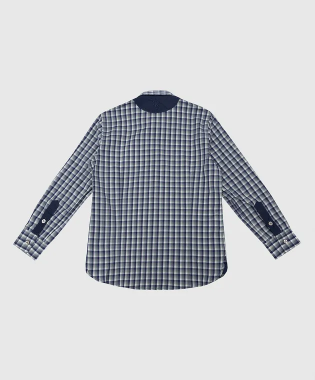 Stefano Ricci Children's blue checked shirt