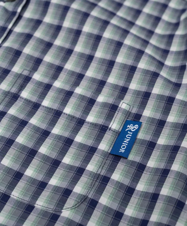 Stefano Ricci Children's blue checked shirt