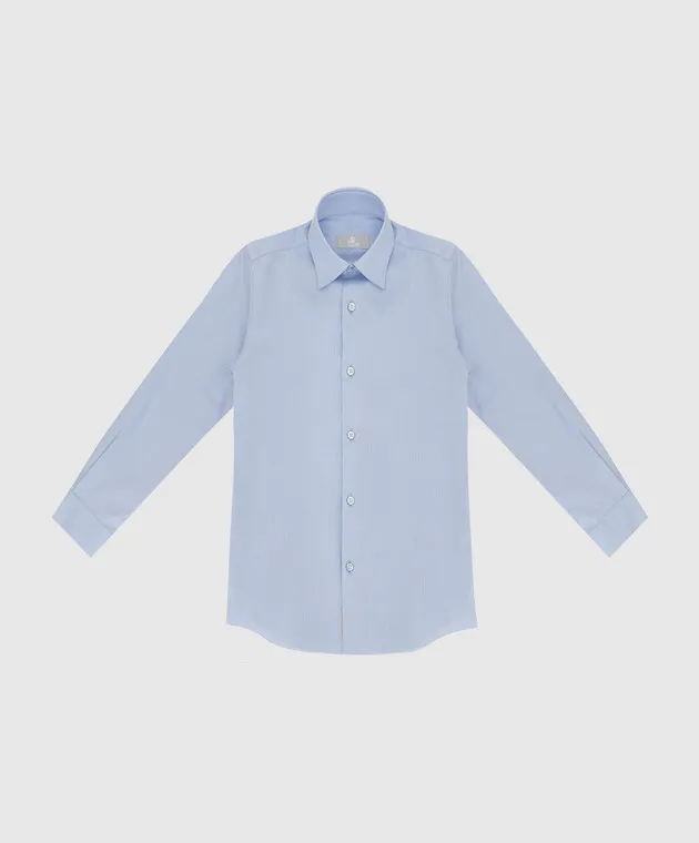 Stefano Ricci Children's blue shirt in a pattern