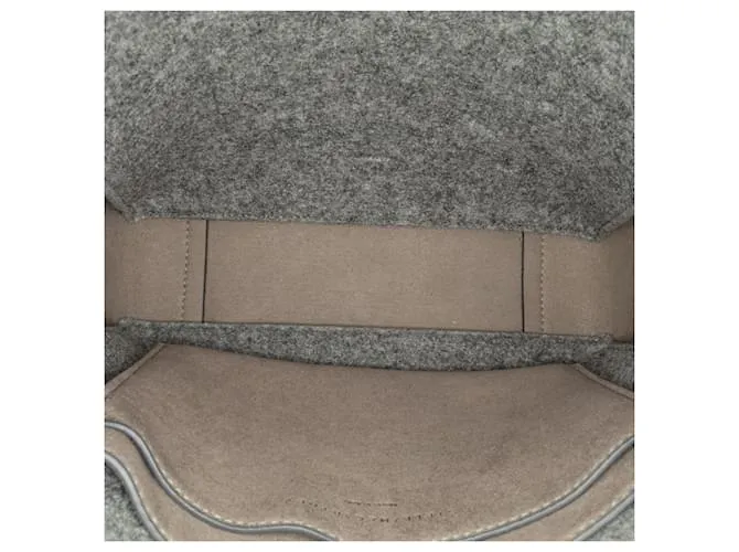 Stella Mc Cartney Stella McCartney Bandolera gris con logo de fieltro ecológico 
