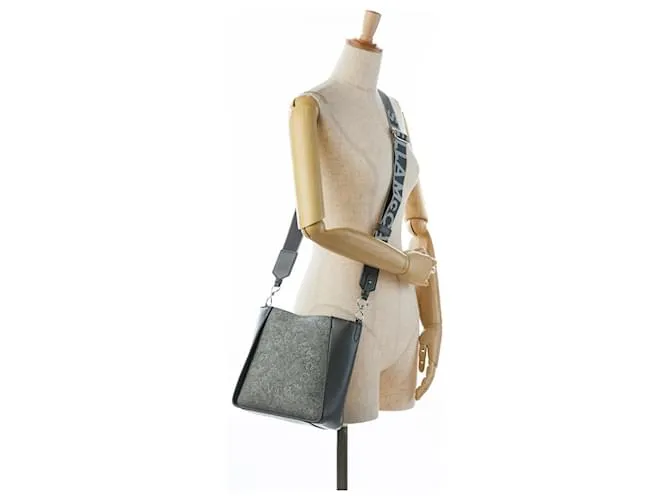 Stella Mc Cartney Stella McCartney Bandolera gris con logo de fieltro ecológico 