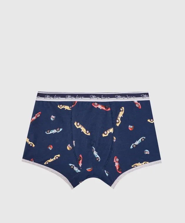 Story Loris Children's blue boxer briefs in a print