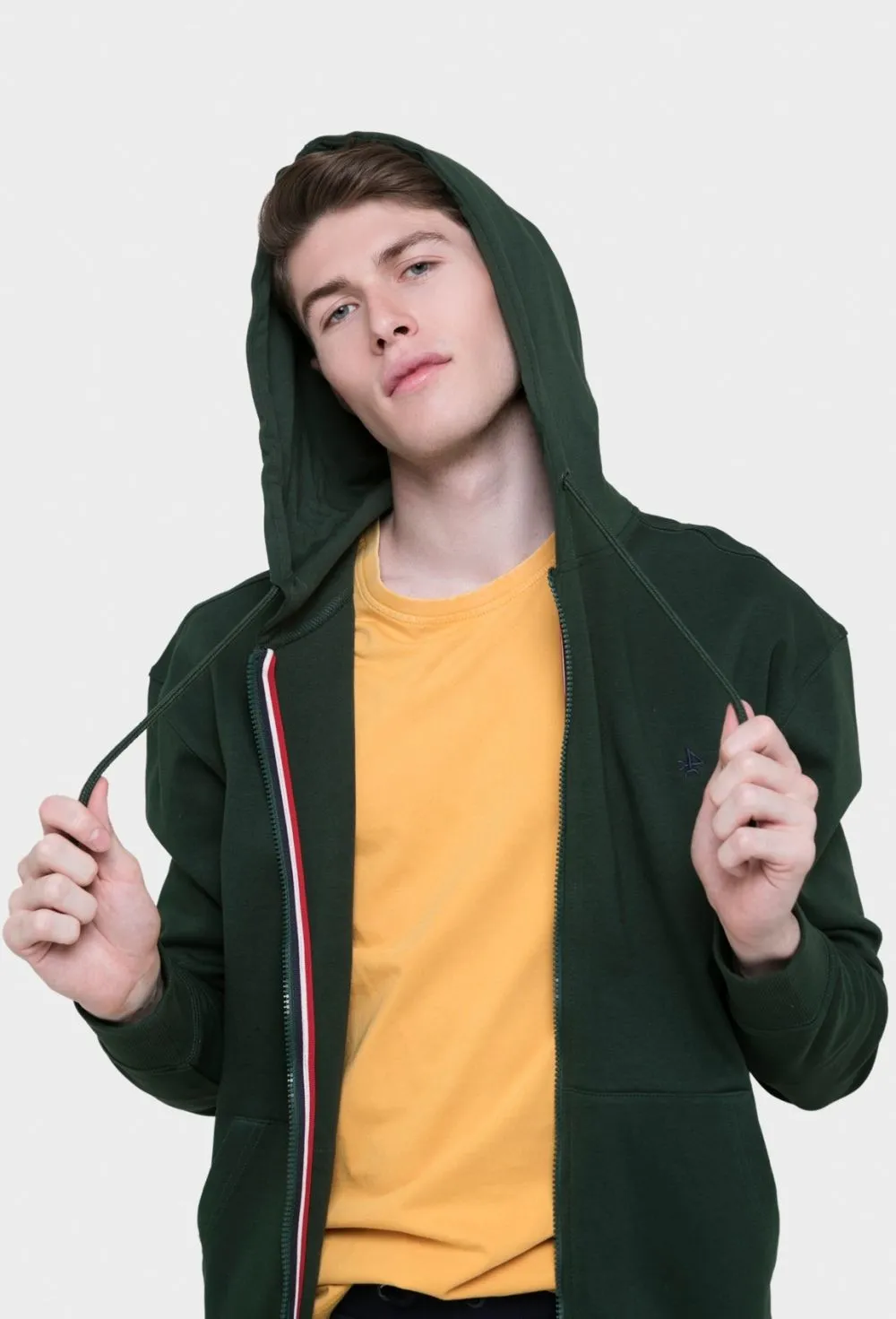 Sudadera de cremallera color verde