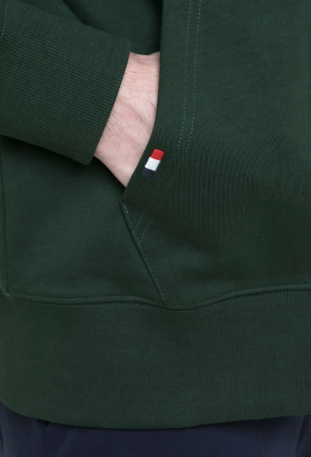Sudadera de cremallera color verde