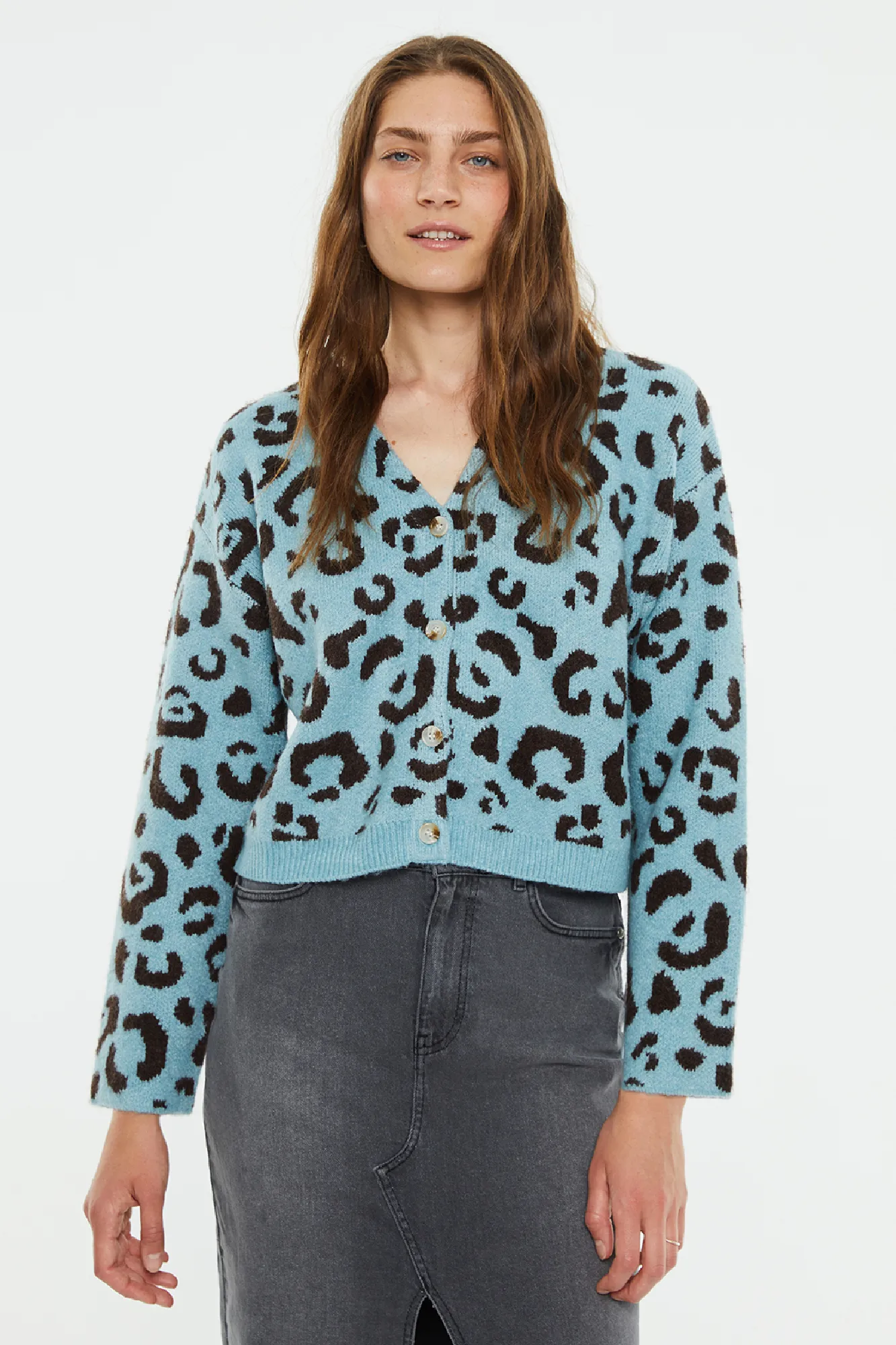 Systemaction Cárdigan recto jacquard animal print