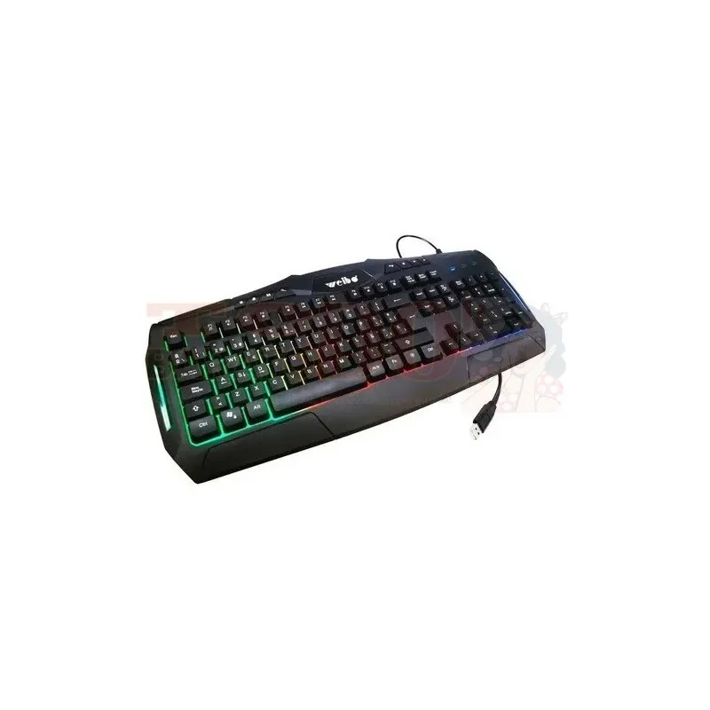 TECLADO WB540 CON CABLE USB CON ILUMINACIóN LED GAMER TIENE LA Ñ