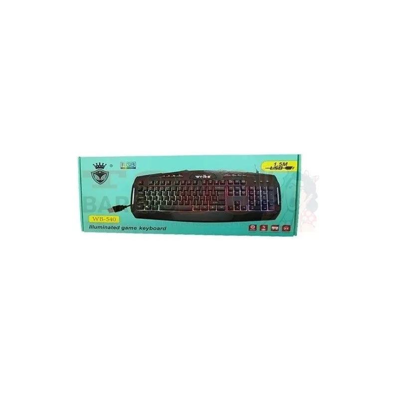 TECLADO WB540 CON CABLE USB CON ILUMINACIóN LED GAMER TIENE LA Ñ