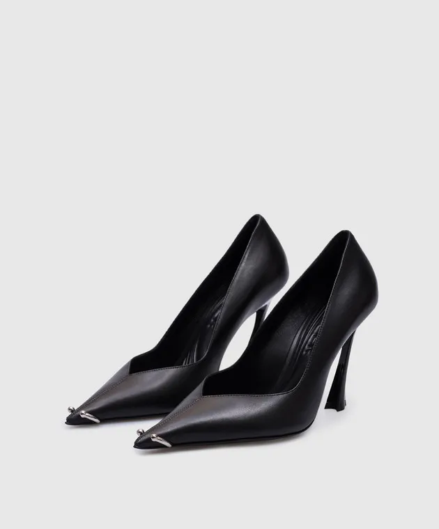 Thierry Mugler Black leather boats Piercing