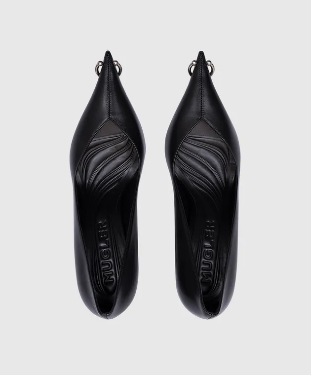 Thierry Mugler Black leather boats Piercing