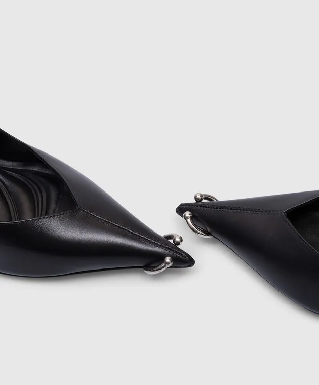 Thierry Mugler Black leather boats Piercing
