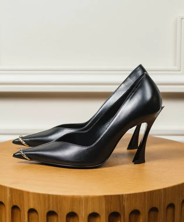Thierry Mugler Black leather boats Piercing