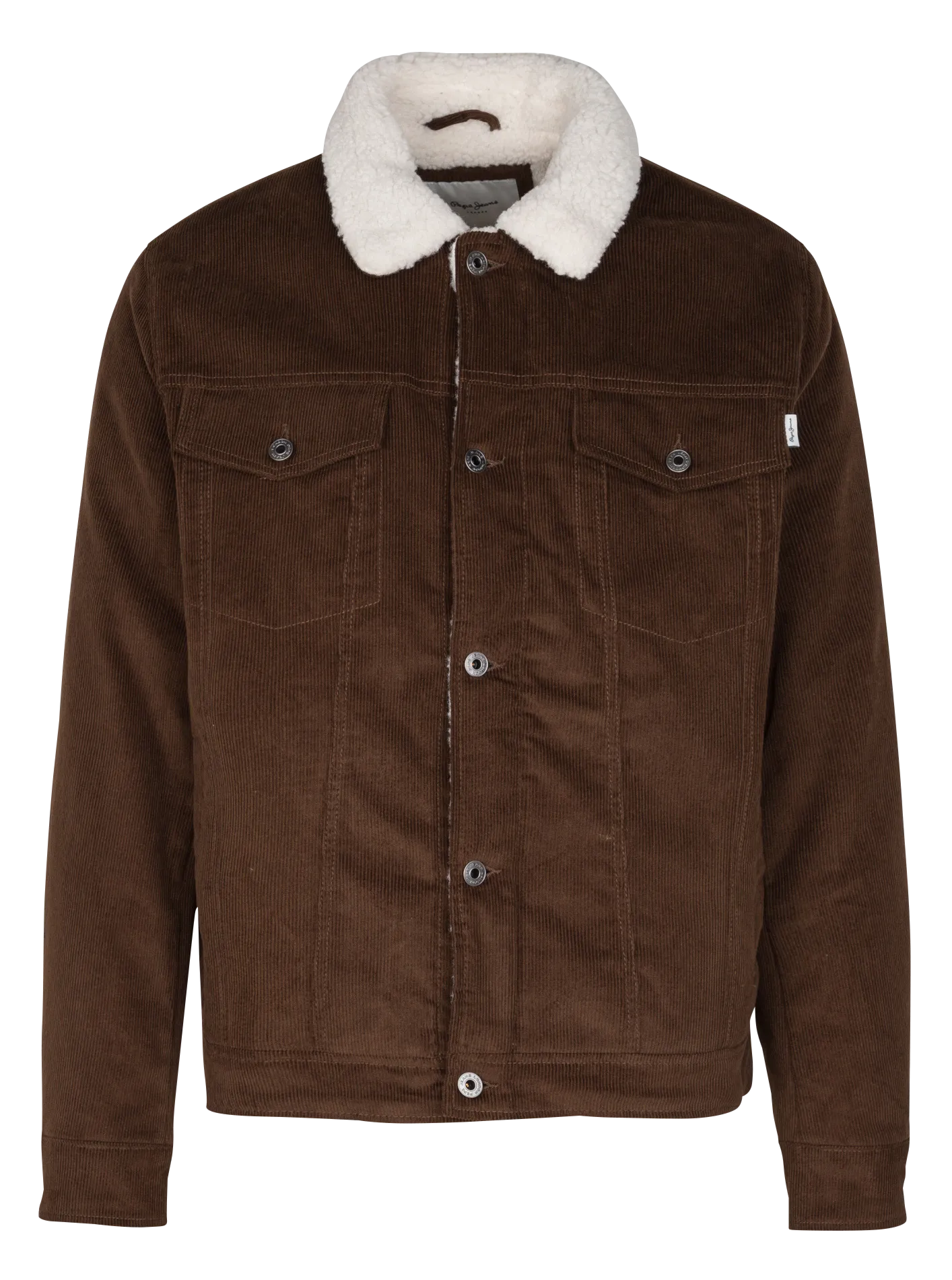 THRIS  CHAQUETA CON CUELLO CLáSICO DE TERCIOPELO DE ALGODóN EN MARRON