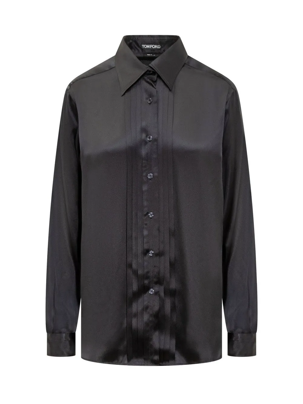 TOM FORD Silk Shirt with Pleated Detail
