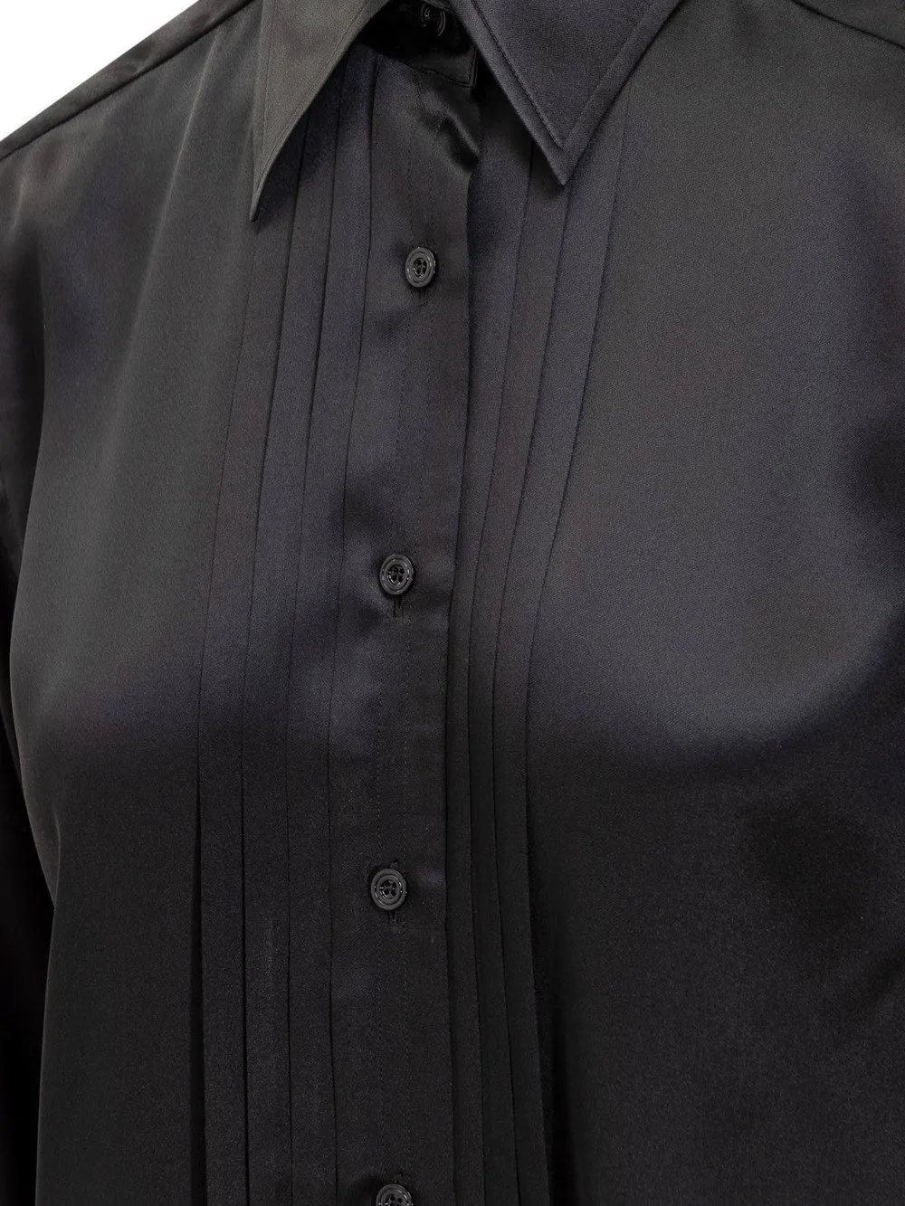 TOM FORD Silk Shirt with Pleated Detail