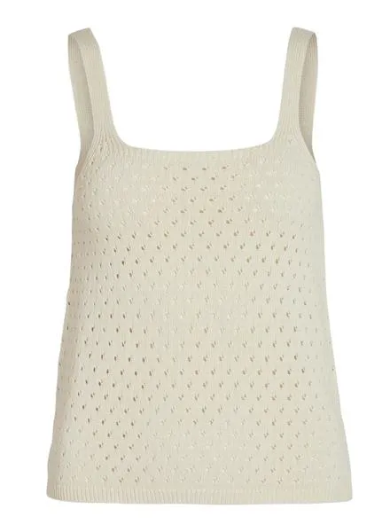 Top Vila Visibile Calado Beige Para Mujer