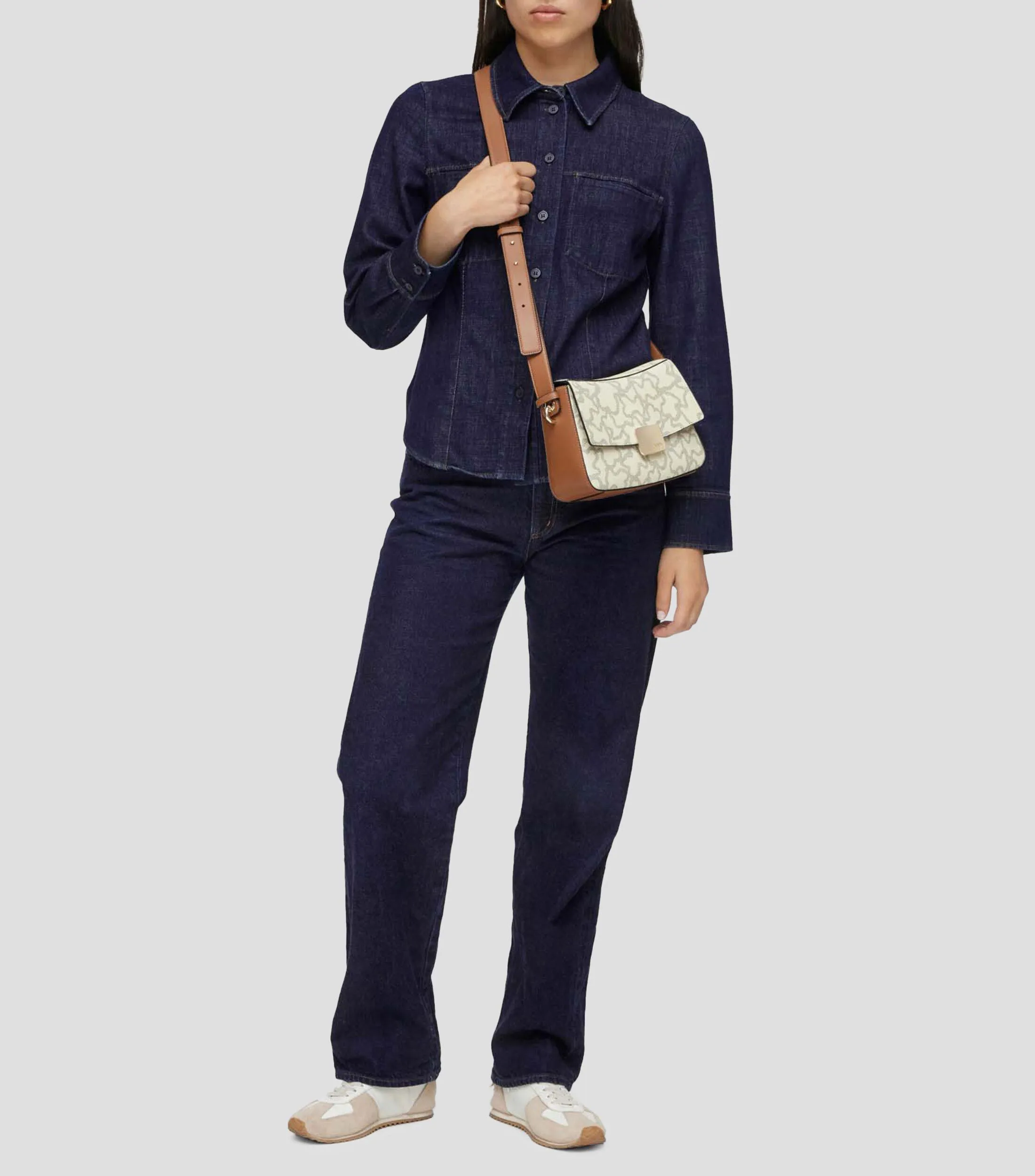 Tous Bolso crossbody beige Kaos Icon monogram Mujer