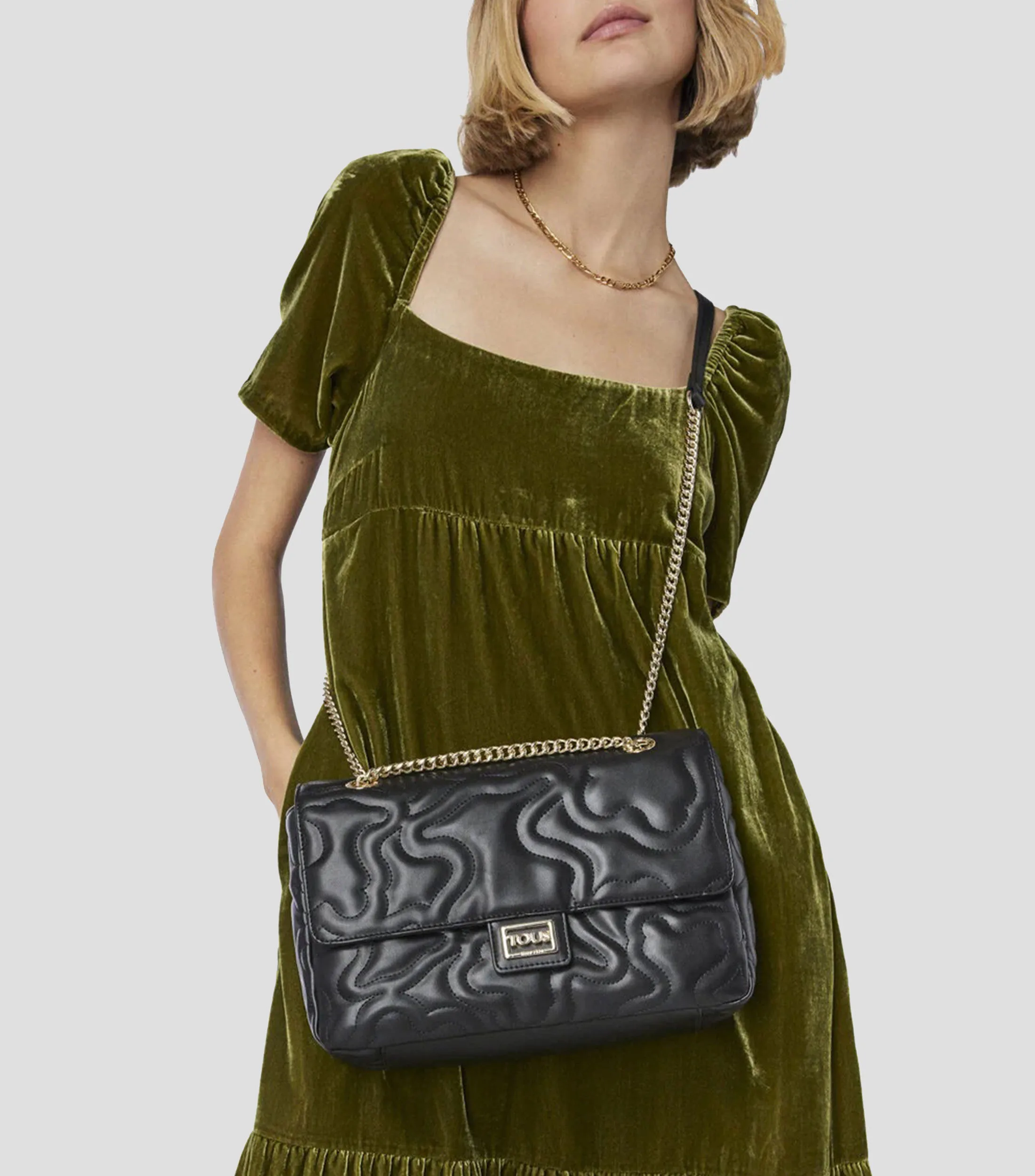 Tous Bolso crossbody negro capitoneado Kaos Dream Mujer