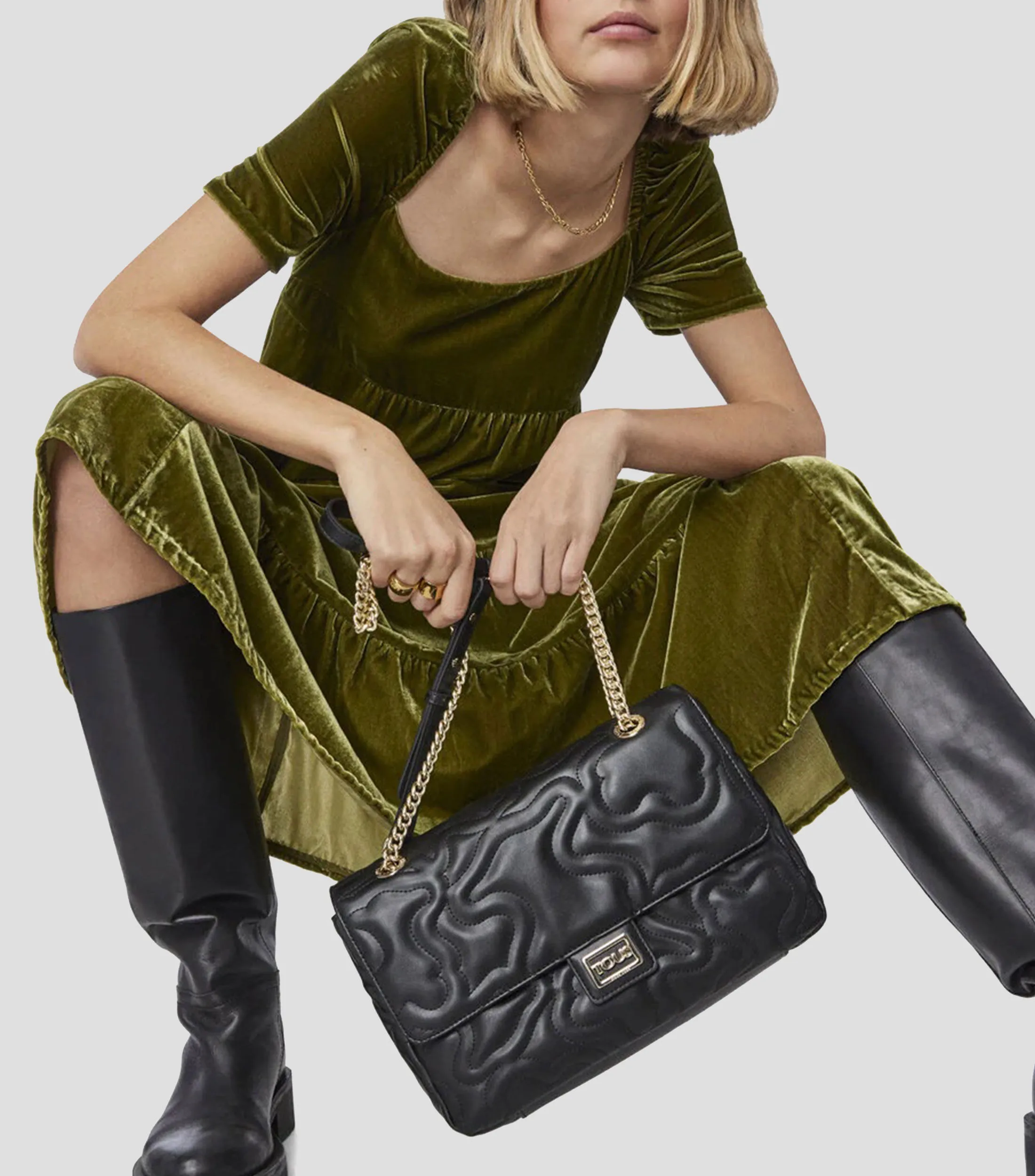 Tous Bolso crossbody negro capitoneado Kaos Dream Mujer