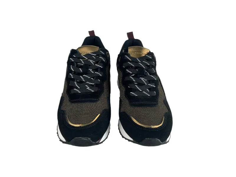 U.S.POLO ASSN. | SNEAKERS (ZAPATILLAS) DE MUJER PIEL Y TEXTIL TONOS BERENJENA Y NEGROS MICHIGAN