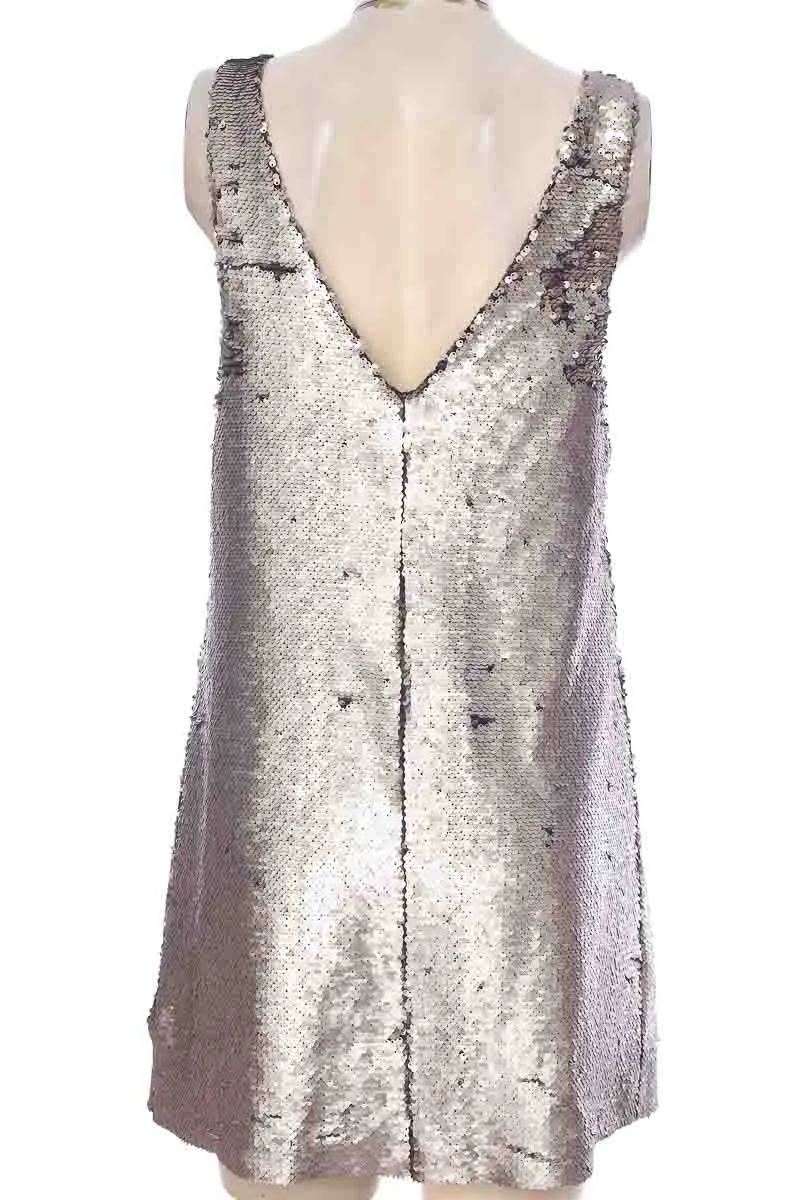VESTIDO / ENTERIZO COLOR PLATEADO  MNG
