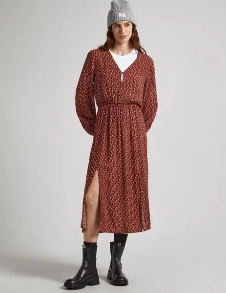 Vestido midi estampado geométrico Kari de PEPE JEANS